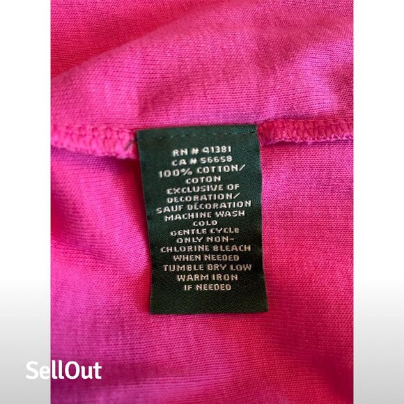 Lauren Ralph Lauren Women's V-Neck Blouse Pink XL 3/4 Sleeve Casual - Picture 4 of 6